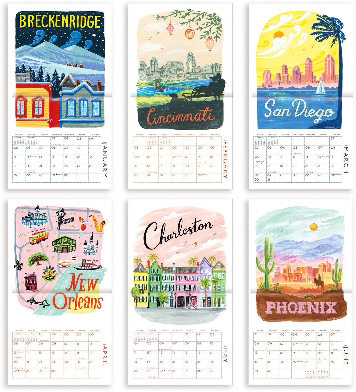 2025 Seedlings US Cities Wall Calendar