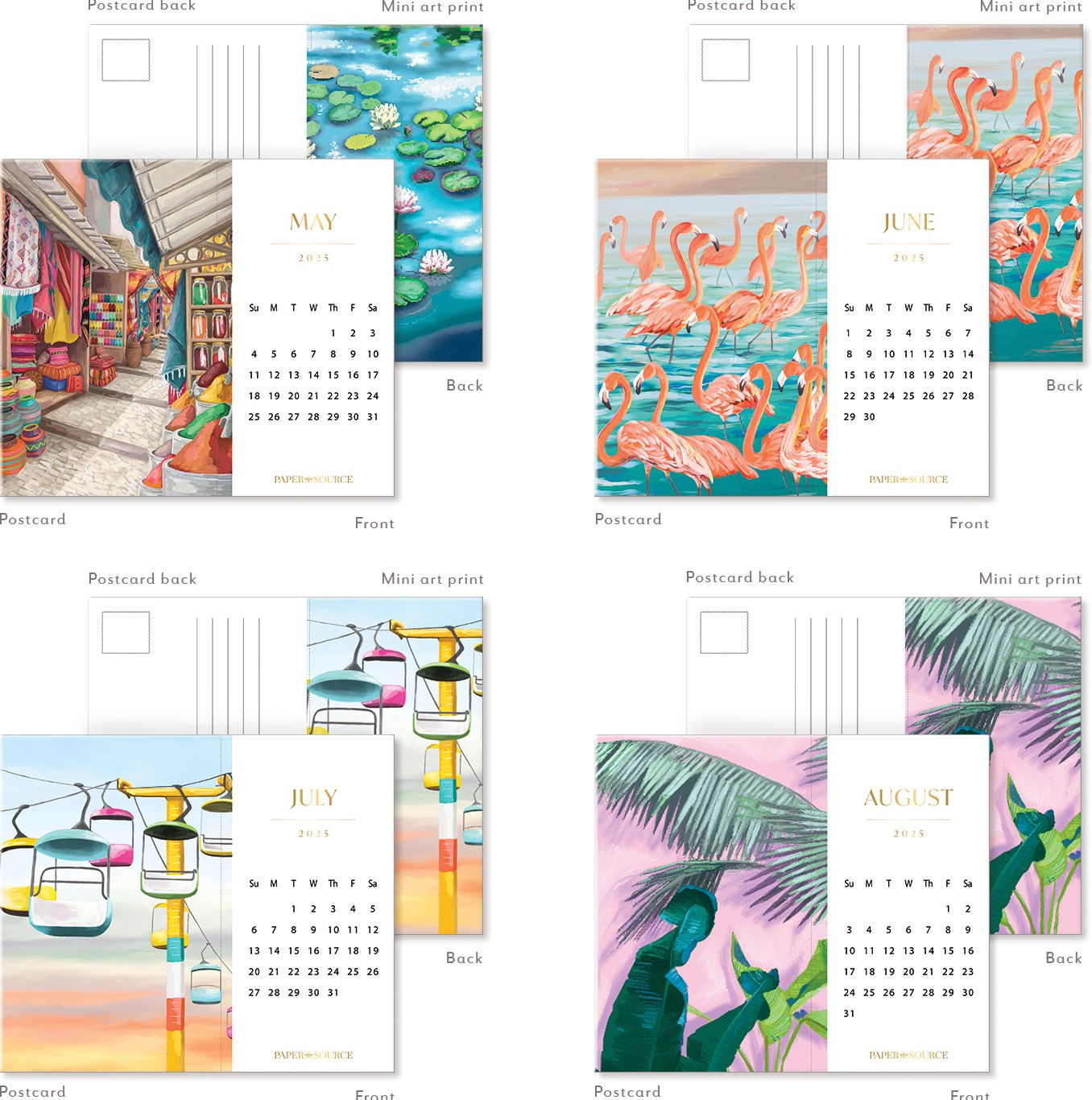 2025 Paper Source Postcard Calendar