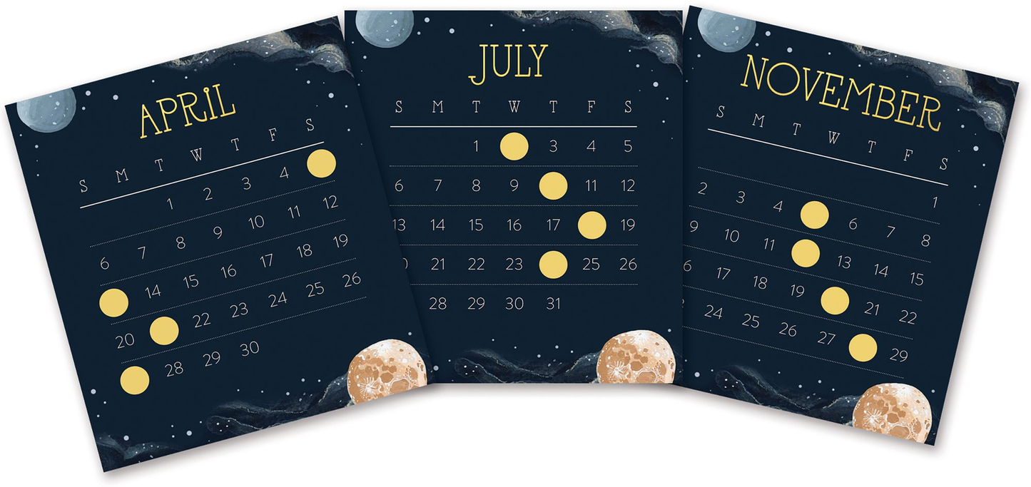 2025 Moon Phases Scratch Lottery Desk Calendar