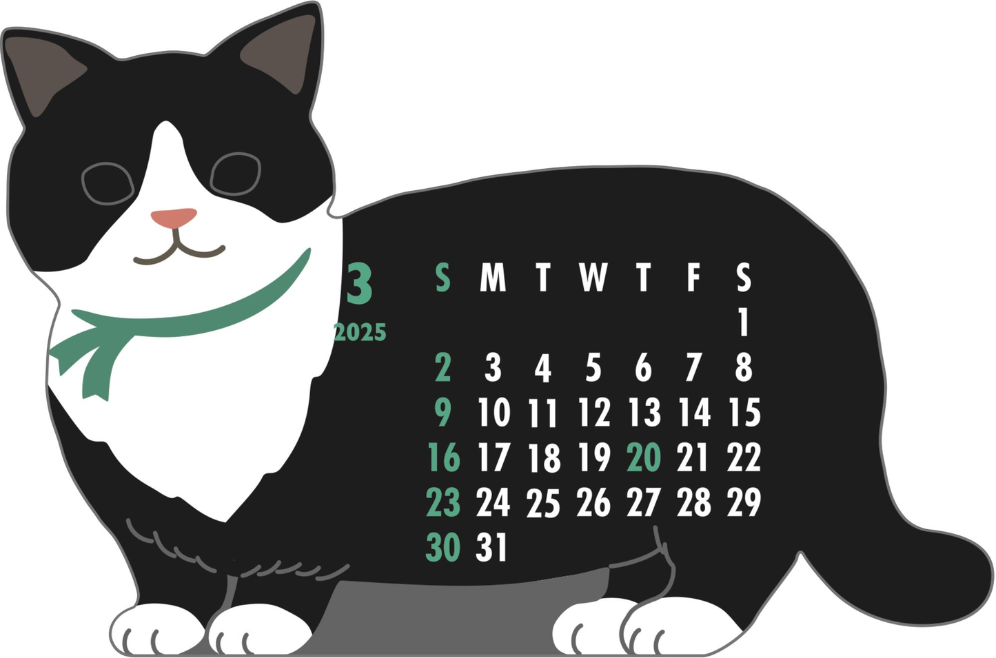2025 Calendar-Animal Die Cut - Cat