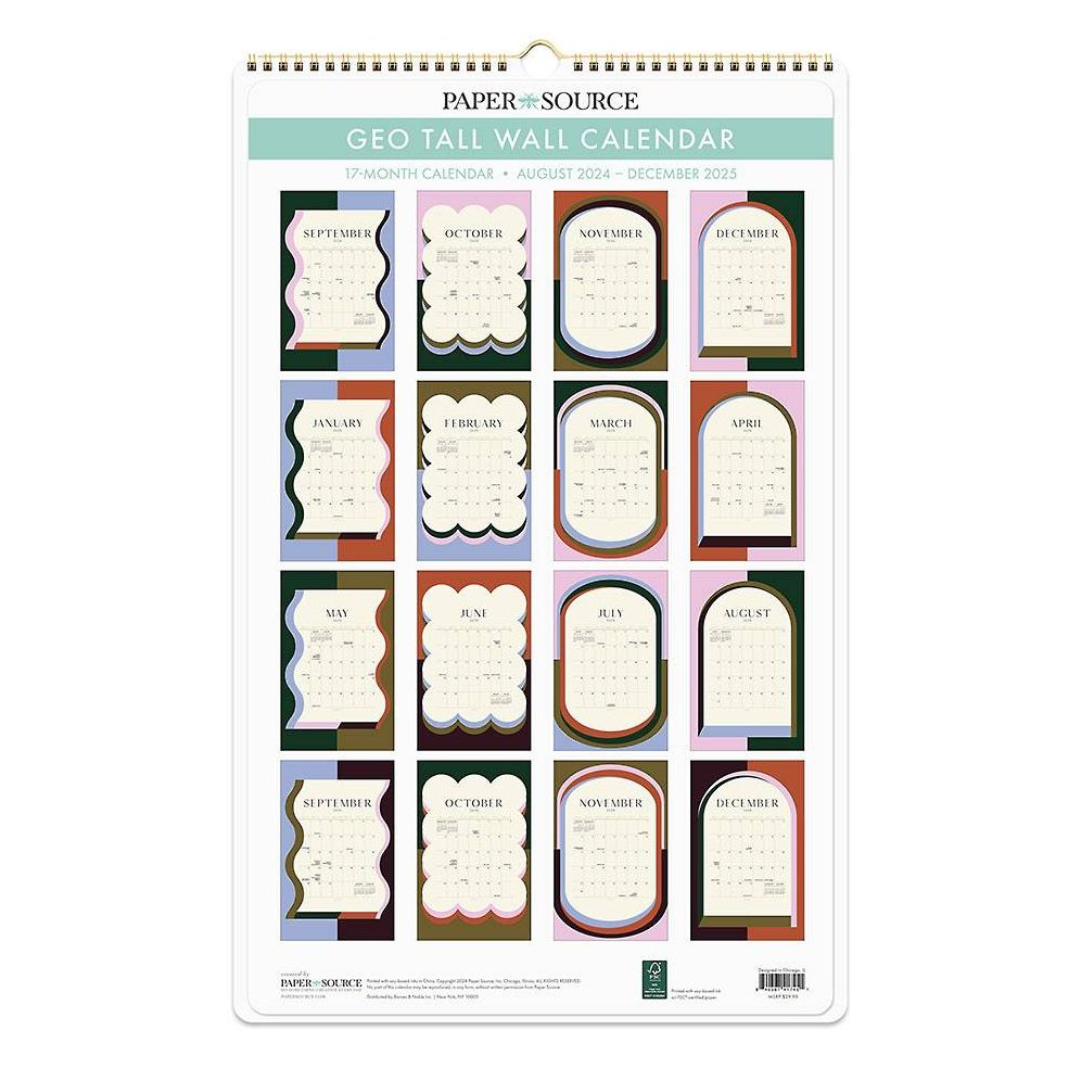 2025 printing Modern Tall Wall Calendar