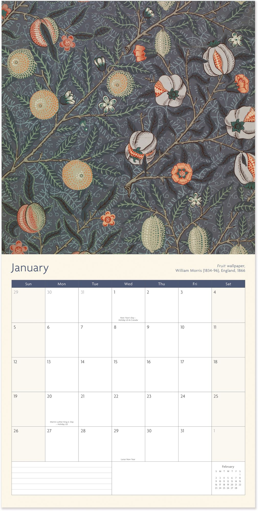 2025 Flower Wall Calendar