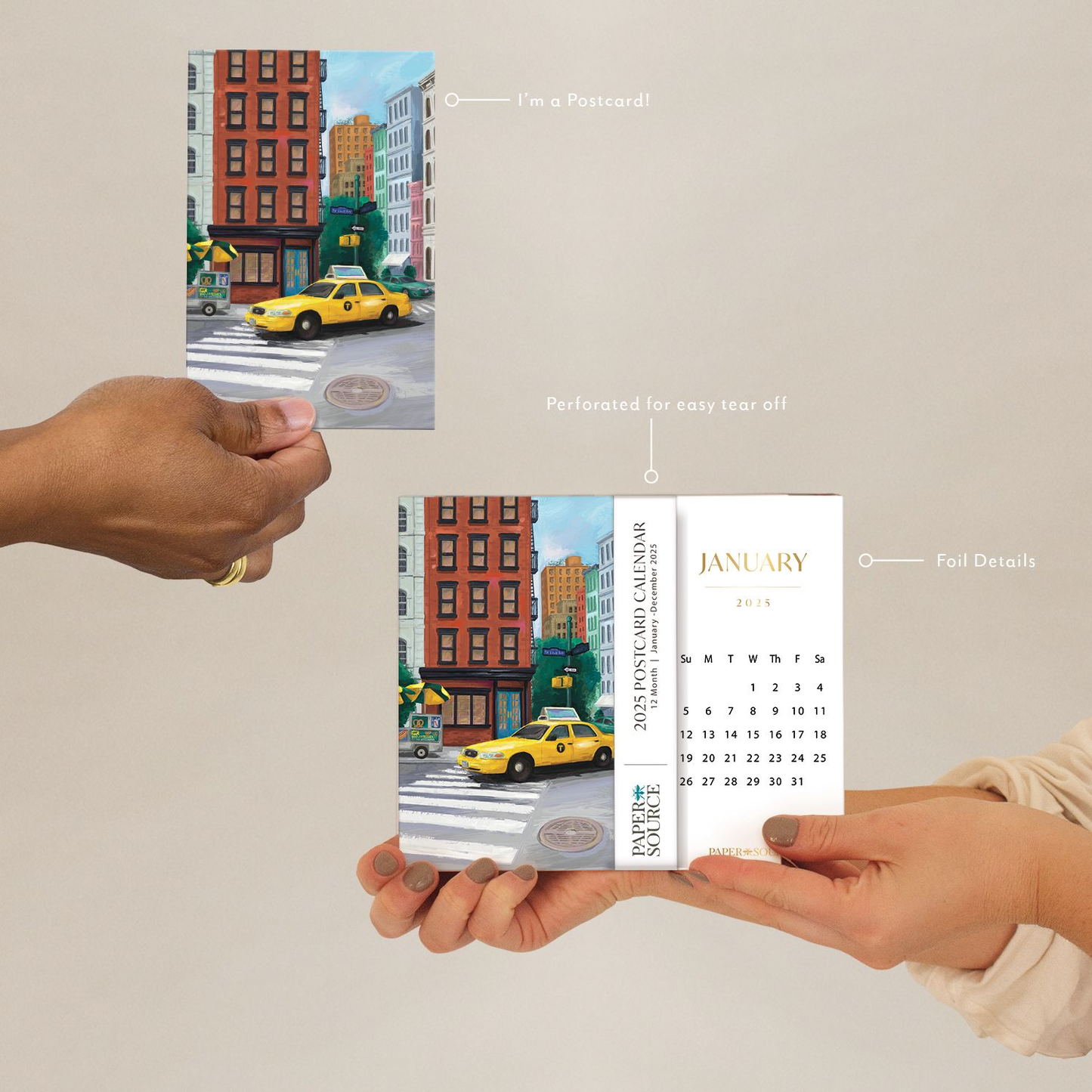2025 Paper Source Postcard Calendar